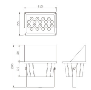 Flood light WD-F062-B | High-quality aluminum | tempered glass diffuser | LED module | IP65