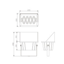 Flood light WD-F062-B | High-quality aluminum | tempered glass diffuser | LED module | IP65