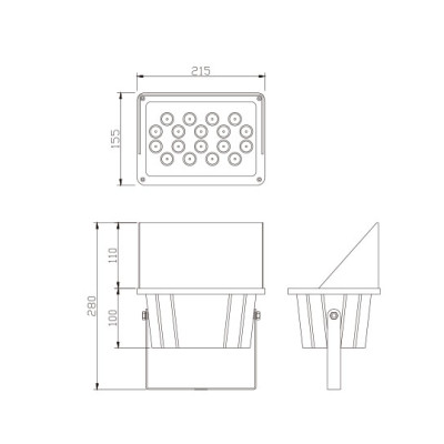 Flood light WD-F062-B | High-quality aluminum | tempered glass diffuser | LED module | IP65