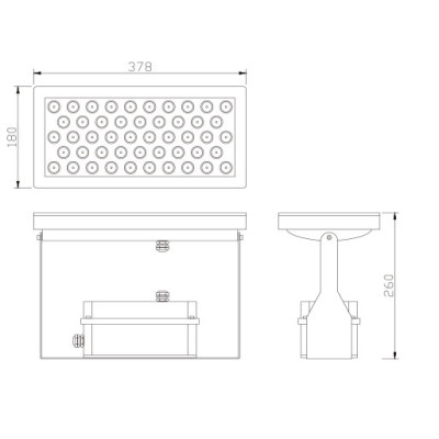 Aluminum flood light WD-F509 | tempered glass diffuser | LED module | IP65 | noble design