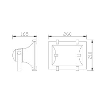 Aluminum flood light WD-F012 | HQI-TS Rx7s | tempered glass diffuser | noble design | IP65