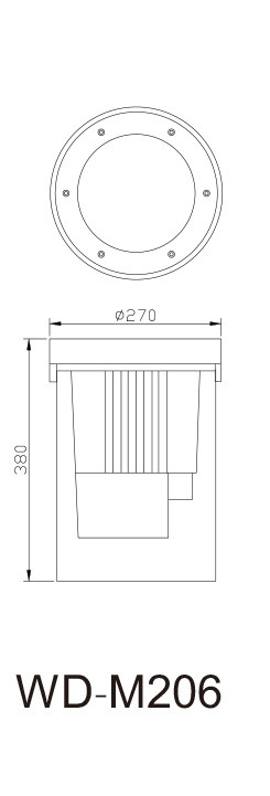 Aluminum underground light | Noble inground light WD-M206 | CFL E27 | stainless steel cover | IP67