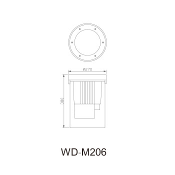 Aluminum underground light | Noble inground light WD-M206 | CFL E27 | stainless steel cover | IP67