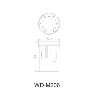 Aluminum underground light | Noble inground light WD-M206 | CFL E27 | stainless steel cover | IP67