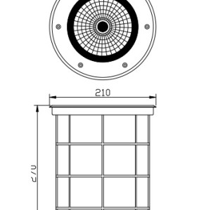 Aluminum underground light | Inground light WD-M144 | E-plastic | COB LED | tempered glass | IP67