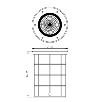 Aluminum underground light | Inground light WD-M144 | E-plastic | COB LED | tempered glass | IP67