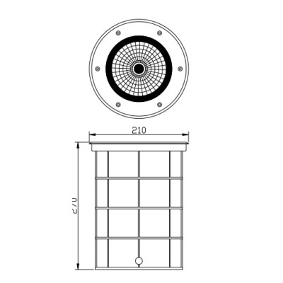 Aluminum underground light | Inground light WD-M144 | E-plastic | COB LED | tempered glass | IP67