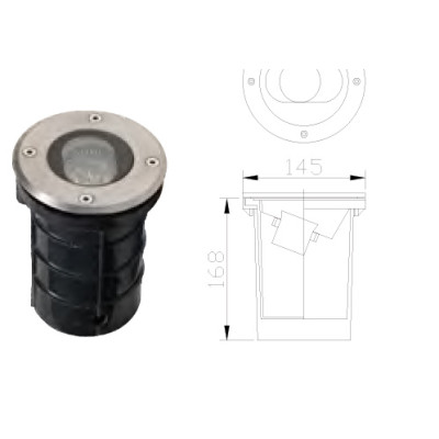 Underground light WD-M145 | Aluminum inground light | tempered glass diffuser | COB LED | IP67