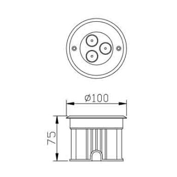 Outdoor underground light | In ground light WD-M147 | High quality aluminum | Stainless steel cover