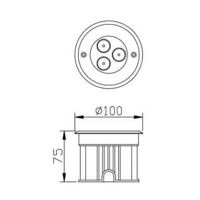 Outdoor underground light | In ground light WD-M147 | High quality aluminum | Stainless steel cover