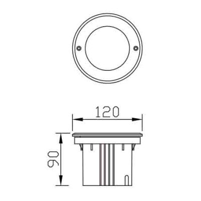Aluminum underground light | Inground light WD-M149 | stainless steel cover | tempered glass | IP67