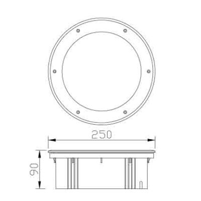 Underground light WD-M152 | Aluminum inground light | E-plastic | LED Module | tempered glass