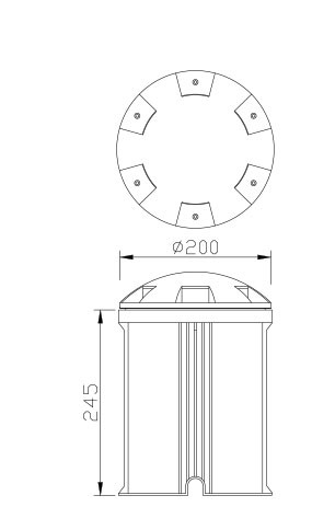 Aluminum underground light | In ground light WD-M030 | Engineering plastic | LED Module | IP67