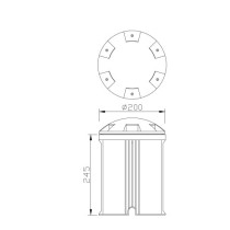 Aluminum underground light | In ground light WD-M030 | Engineering plastic | LED Module | IP67