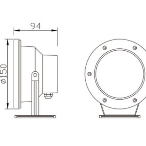 Under water light WD-S064 | noble shape | stainless steel body | tempered glass diffuser | IP68