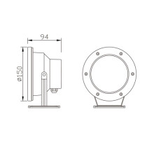 Under water light WD-S064 | noble shape | stainless steel body | tempered glass diffuser | IP68