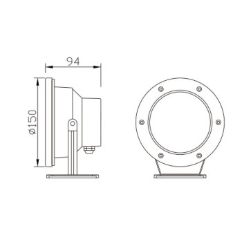 Under water light WD-S064 | noble shape | stainless steel body | tempered glass diffuser | IP68