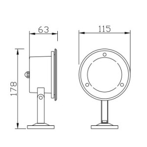 Under water light WD-S053 | high-quality stainless steel | tempered glass diffuser | RA 80 | IP68