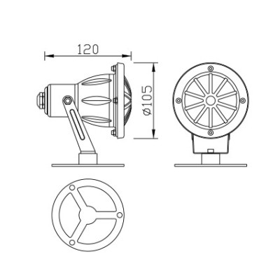 under water light WD-S046-A | IP68 | LED module | stainless steel body | tempered glass diffuser
