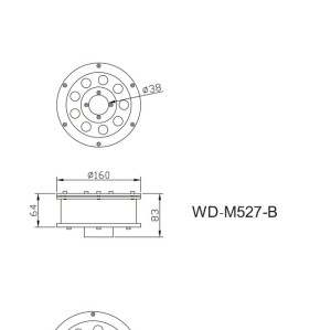 Underwater light WD-M527 | Stainless steel cover | high-quality aluminum | LED module | IP68