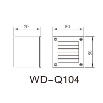 Wall lamp WD-Q104 | square light | stainless steel cover | high-quality aluminum | tempered glass
