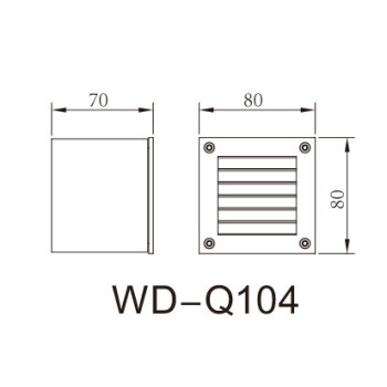 Wall lamp WD-Q104 | square light | stainless steel cover | high-quality aluminum | tempered glass