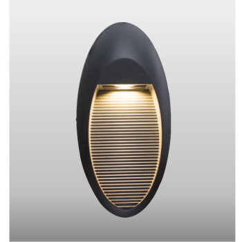 Wall lamp WD-Q111 | Aluminum elliptical lamp | stainless steel cover | IP65 | tempered glass