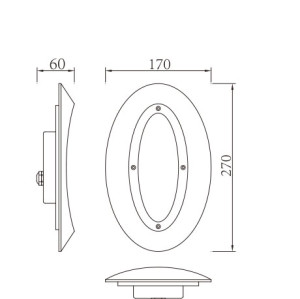 Wall lamp WD-Q047 | high-quality aluminum | elliptical wall corner lamp | PMMA diffuser | IP65