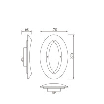 Wall lamp WD-Q047 | high-quality aluminum | elliptical wall corner lamp | PMMA diffuser | IP65