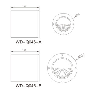 Wall lamp WD-Q046-A | WD-Q046-B | Aluminum  elliptical lamp | E-PC embedded part | LED | CFL E27