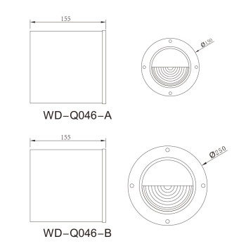 Wall lamp WD-Q046-A | WD-Q046-B | Aluminum  elliptical lamp | E-PC embedded part | LED | CFL E27