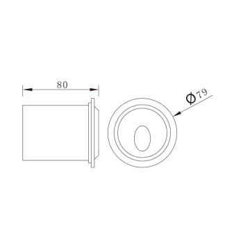 Wall lamp WD-Q115 | High-quality aluminum | Round wall corner lamp | Glass diffuser | IP65