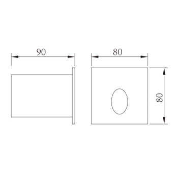 Wall lamp WD-Q112 | Square wall corner lamp | aluminum body | stainless steel cover | optical lens