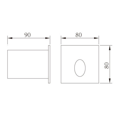 Wall lamp WD-Q112 | Square wall corner lamp | aluminum body | stainless steel cover | optical lens
