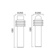 Lawn lamp Cool Cylinders layers φ250*H800mm bollard light LED module 6W/9W/12W CFL E27 13W/18W/23W WD-C001/WD-C002