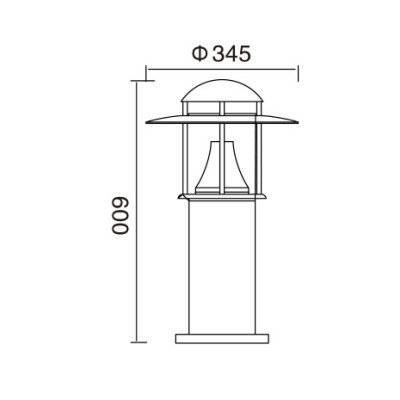 Brown bollard light | pillar light WD-C015 | industrial style | LED or CFL E27 | Aluminum body