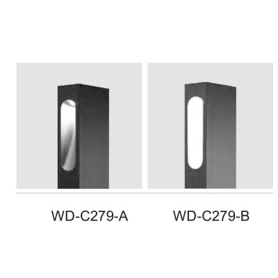 Lawn lamp WD-C279 | aluminum bollard light | modern design cube | LED module | COB | tempered glass