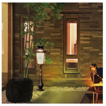 Aluminum lawn lamp | bollard light WD-C285 | middle age classic vetro style | CFL E27 | PC diffuser