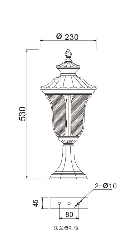 Lawn lamp bollard light middle age classic vetro style European CFL E27 13W/16W/18W die-cast aluminum+extruded glass/PMMA WD-C236