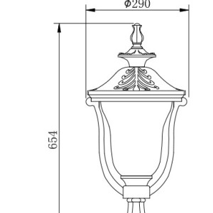 Lawn lamp WD-C270 | European middle age classic vetro style | CFL E27 | die-cast aluminum | IP55