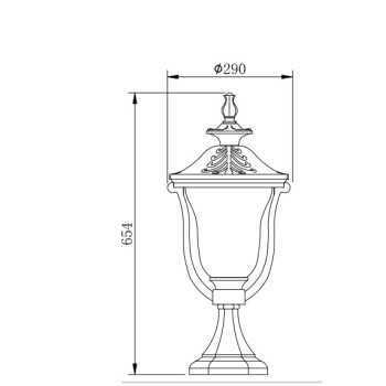 Lawn lamp WD-C270 | European middle age classic vetro style | CFL E27 | die-cast aluminum | IP55