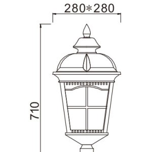 Lawn lamp WD-C291 | middle age classic vetro style | CFL E27 | die-cast aluminum | extruded glass