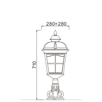 Lawn lamp WD-C291 | middle age classic vetro style | CFL E27 | die-cast aluminum | extruded glass