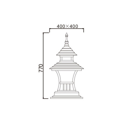 Lawn lamp WD-C307 | Japanese classic retro style | high-grade preservative wood body | IP55