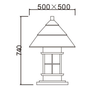 Lawn lamp WD-C301 | bollard light | Japanese classic retro style | SMD | E27 | preservative wood