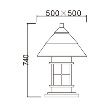Lawn lamp WD-C301 | bollard light | Japanese classic retro style | SMD | E27 | preservative wood