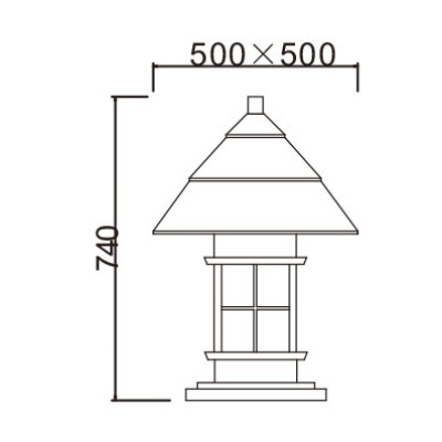 Lawn lamp WD-C301 | bollard light | Japanese classic retro style | SMD | E27 | preservative wood