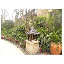 Lawn lamp WD-C304 | aluminum bollard luminaire | preservative wood | SMD LED | CFL E27 | T5