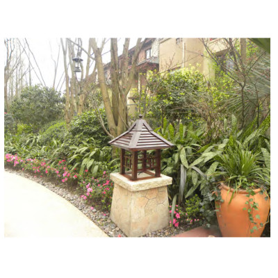 Lawn lamp WD-C304 | aluminum bollard luminaire | preservative wood | SMD LED | CFL E27 | T5