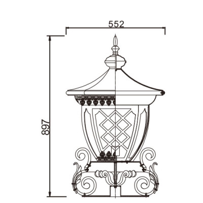 Bollard light WD-C366 | stainless steel luminaire | classic retro style | SMD LED | E27 | T5